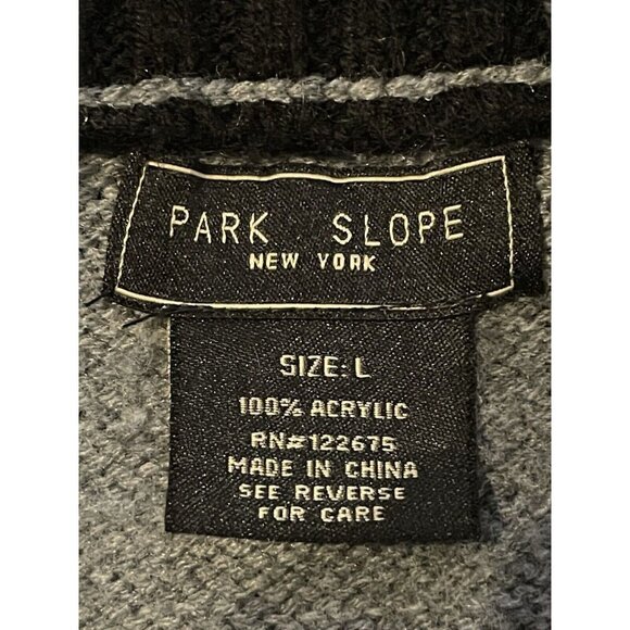 Park Slope New York 1/4 Zip Gray Sweater Men’s Size L Fair Isle Casual Work Ski - Picture 4 of 5